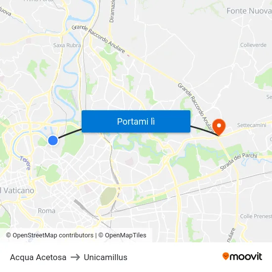 Acqua Acetosa to Unicamillus map