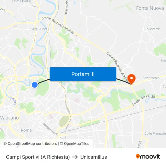 Campi Sportivi (A Richiesta) to Unicamillus map