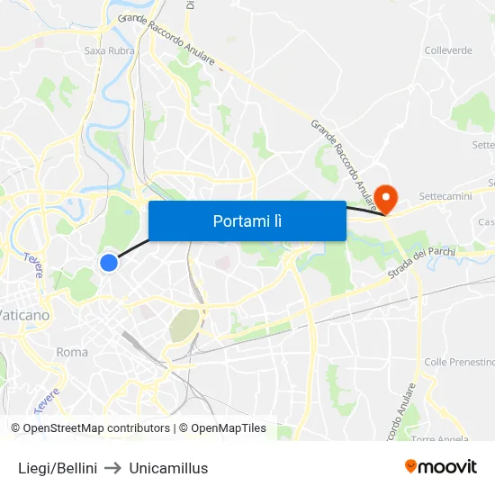 Liegi/Bellini to Unicamillus map