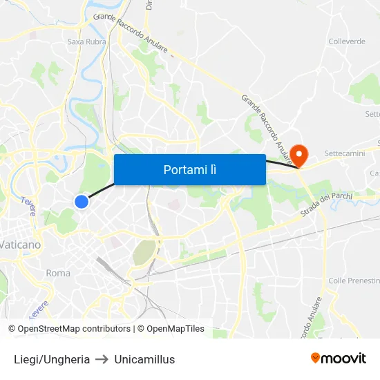 Liegi/Ungheria to Unicamillus map