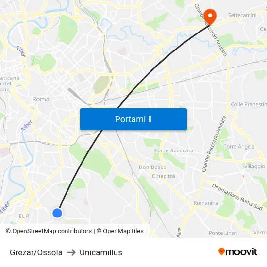 Grezar/Ossola to Unicamillus map