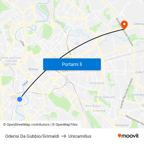 Oderisi Da Gubbio/Grimaldi to Unicamillus map