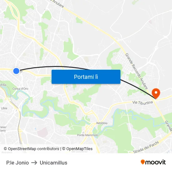P.le Jonio to Unicamillus map