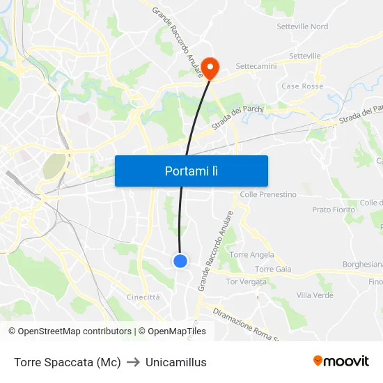 Torre Spaccata (Mc) to Unicamillus map