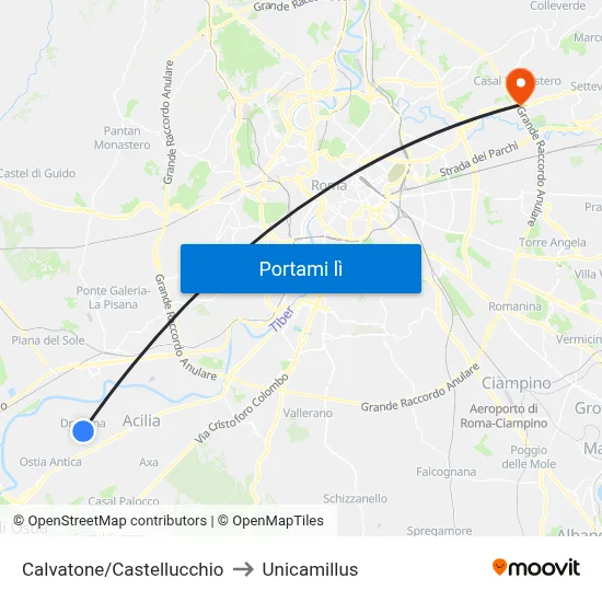 Calvatone/Castellucchio to Unicamillus map
