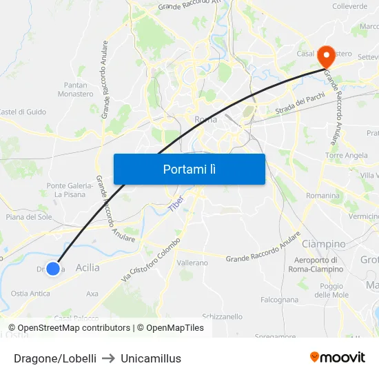 Dragone/Lobelli to Unicamillus map