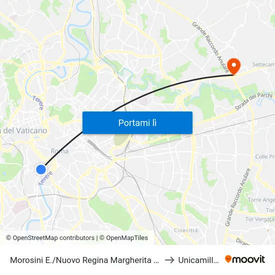 Morosini E./Nuovo Regina Margherita (H) to Unicamillus map