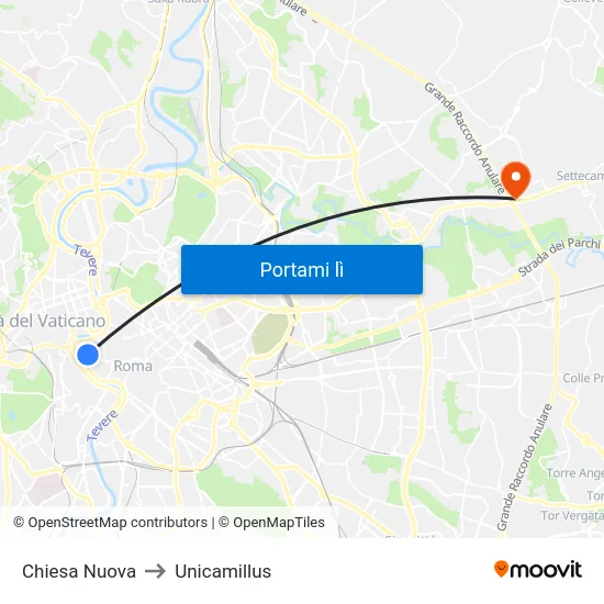 Chiesa Nuova to Unicamillus map