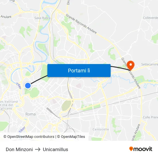 Don Minzoni to Unicamillus map