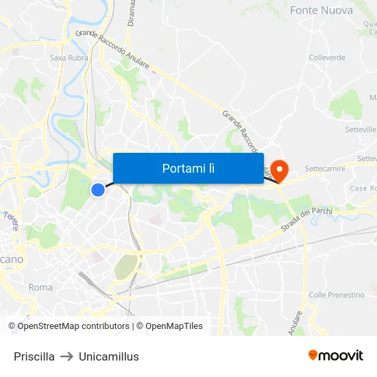 Priscilla to Unicamillus map