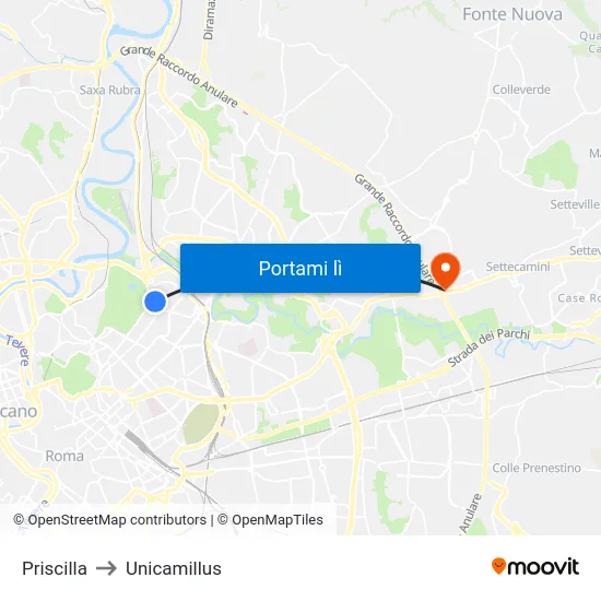 Priscilla to Unicamillus map