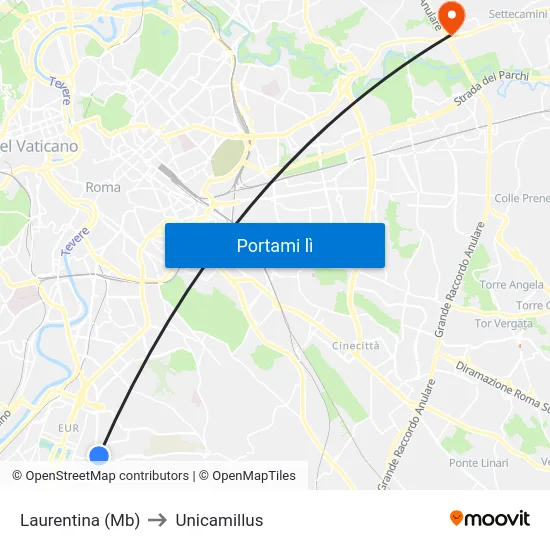 Laurentina (Mb) to Unicamillus map