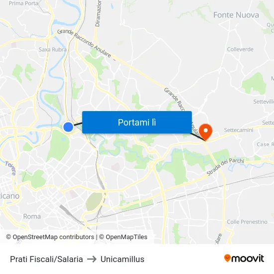 Prati Fiscali/Salaria to Unicamillus map