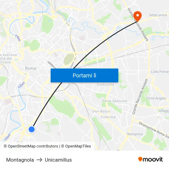 Montagnola to Unicamillus map