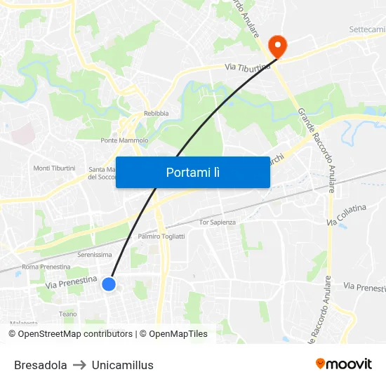 Bresadola to Unicamillus map