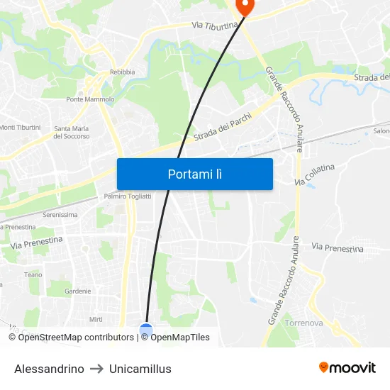 Alessandrino to Unicamillus map