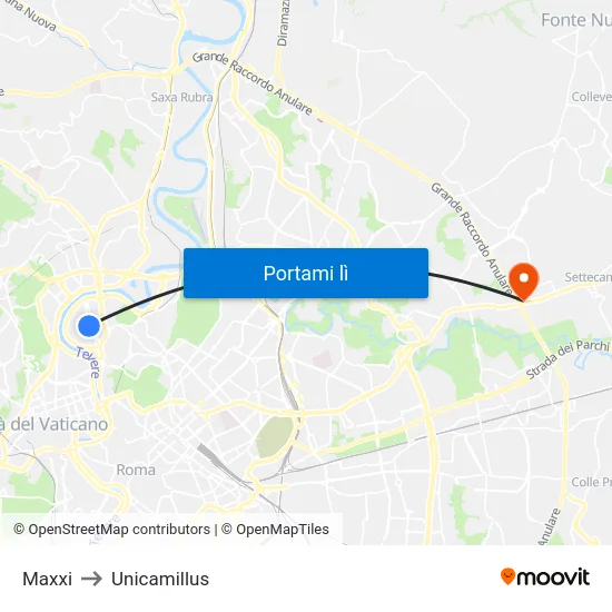Maxxi to Unicamillus map