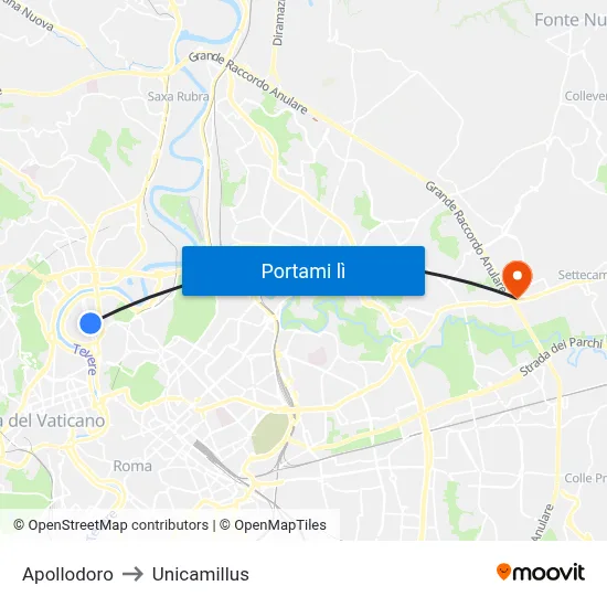 Apollodoro to Unicamillus map