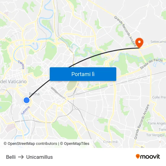 Belli to Unicamillus map