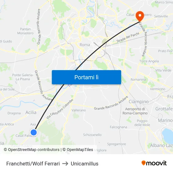 Franchetti/Wolf Ferrari to Unicamillus map