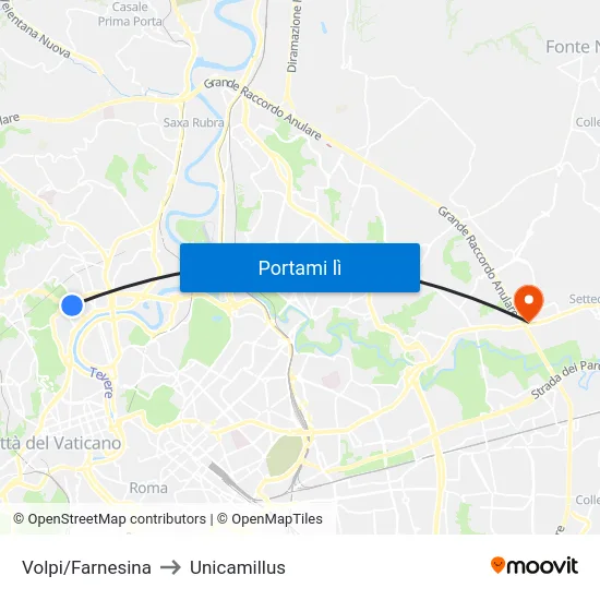 Volpi/Farnesina to Unicamillus map