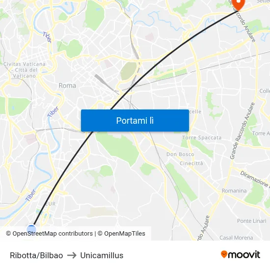 Ribotta/Bilbao to Unicamillus map