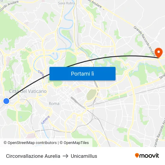 Circonvallazione Aurelia to Unicamillus map