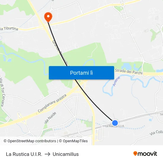 La Rustica U.I.R. to Unicamillus map
