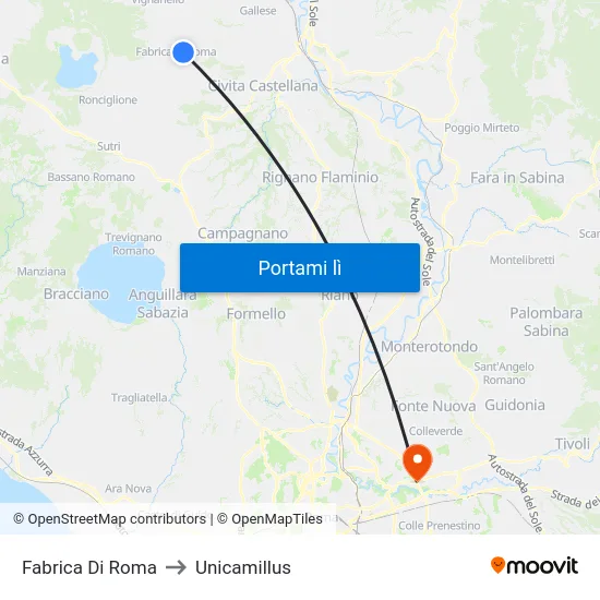 Fabrica Di Roma to Unicamillus map