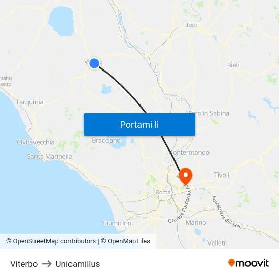 Viterbo to Unicamillus map