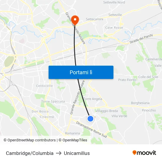 Cambridge/Columbia to Unicamillus map