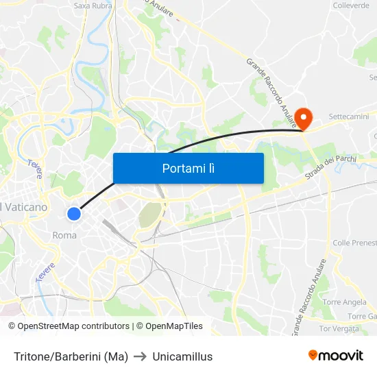 Tritone/Barberini (Ma) to Unicamillus map