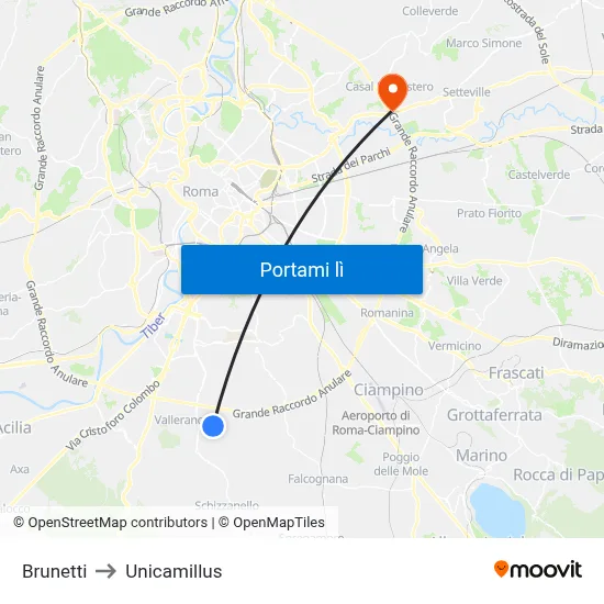 Brunetti to Unicamillus map