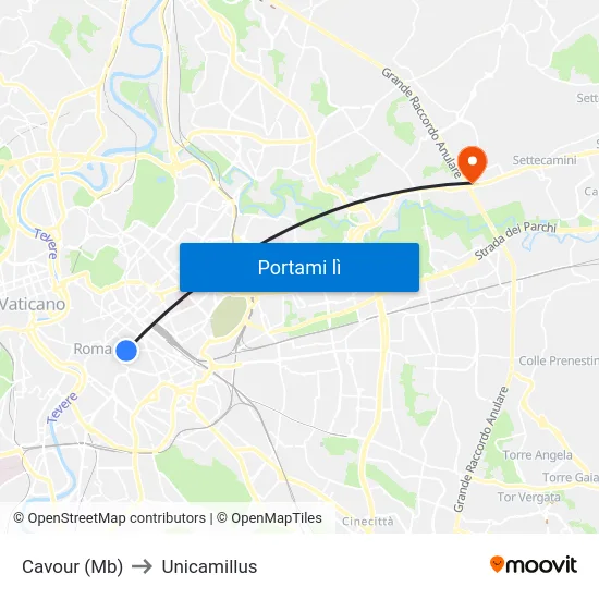 Cavour (Mb) to Unicamillus map