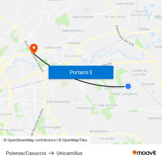Polense/Cavuccio to Unicamillus map