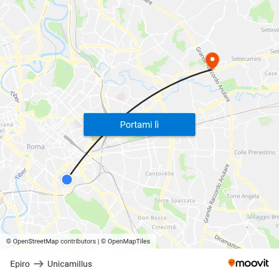 Epiro to Unicamillus map