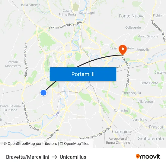 Bravetta/Marcellini to Unicamillus map