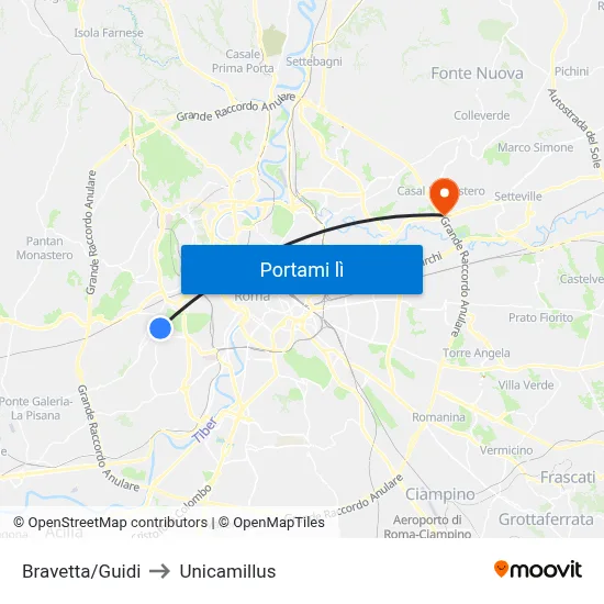 Bravetta/Guidi to Unicamillus map