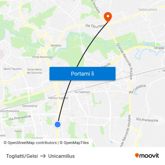 Togliatti/Gelsi to Unicamillus map
