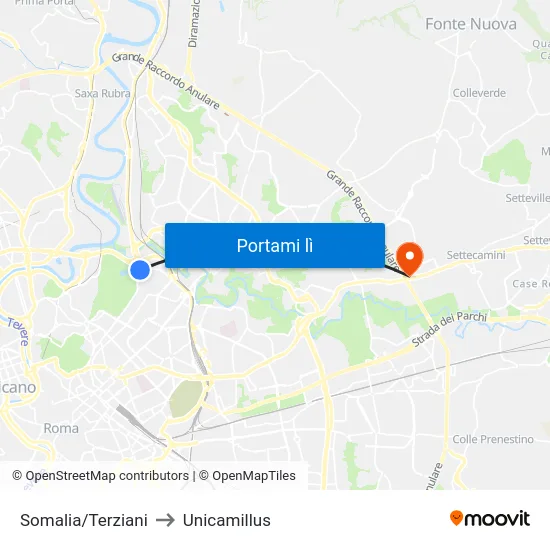 Somalia/Terziani to Unicamillus map