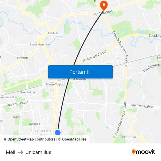 Meli to Unicamillus map