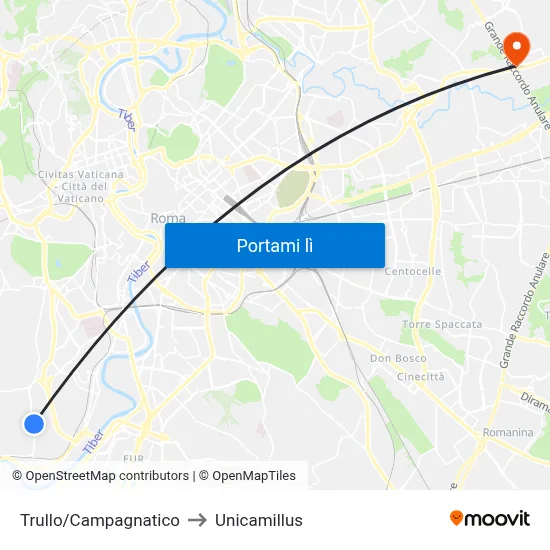 Trullo/Campagnatico to Unicamillus map