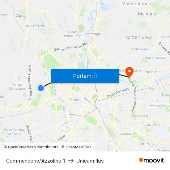 Commendone/Azzolino 1 to Unicamillus map