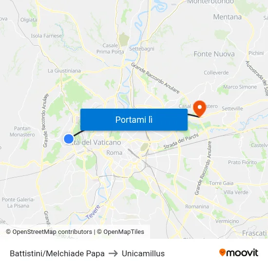 Battistini/Melchiade Papa to Unicamillus map