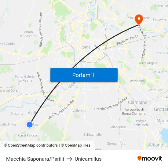 Macchia Saponara/Perilli to Unicamillus map