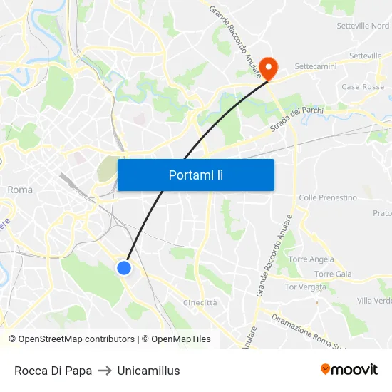 Rocca Di Papa to Unicamillus map