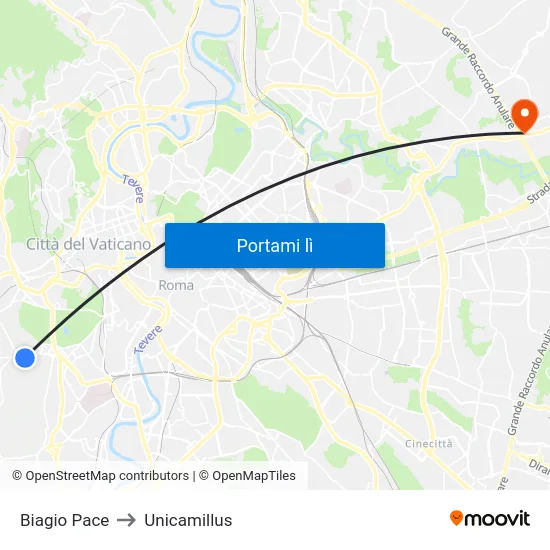 Biagio Pace to Unicamillus map