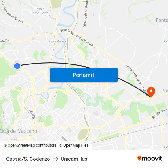 Cassia/S. Godenzo to Unicamillus map