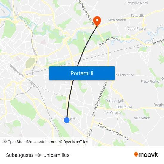 Subaugusta to Unicamillus map