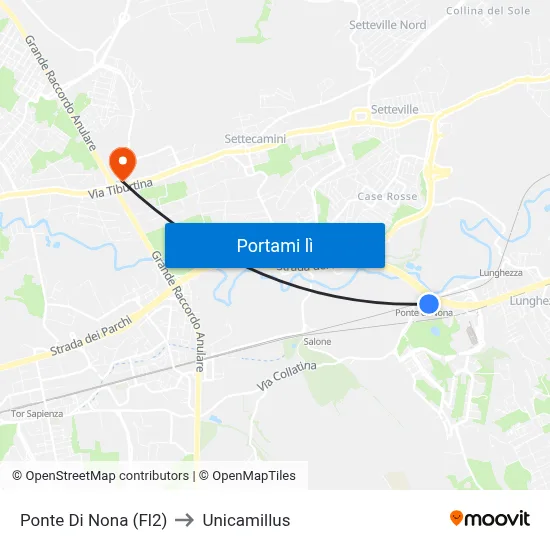 Ponte Di Nona (Fl2) to Unicamillus map